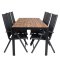 Bois Gartenset Tisch 90x205cm und 6 Sthle Break schwarz, natur.