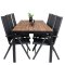 Bois Gartenset Tisch 90x205cm und 6 Sthle Break schwarz, natur.
