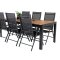 Bois Gartenset Tisch 90x205cm und 6 Sthle Break schwarz, natur.
