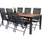Bois Gartenset Tisch 90x205cm und 6 Sthle Break schwarz, natur.