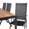 Bois Gartenset Tisch 90x205cm und 6 Sthle Break schwarz, natur.