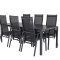 Break Gartenset Tisch 90x205cm schwarz, 6 Sthle Copacabana schwarz.