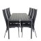 Break Gartenset Tisch 90x205cm schwarz, 6 Sthle Copacabana schwarz.