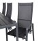 Break Gartenset Tisch 90x205cm schwarz, 6 Sthle Copacabana schwarz.