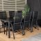 Break Gartenset Tisch 90x205cm schwarz, 6 Sthle Copacabana schwarz.
