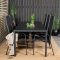 Break Gartenset Tisch 90x205cm schwarz, 6 Sthle Copacabana schwarz.