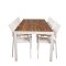 Bois zestaw ogrodowy stł 90x205cm i 6 krzesło Santorini biały, naturalny. 
