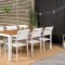 Bois zestaw ogrodowy stł 90x205cm i 6 krzesło Santorini biały, naturalny. 