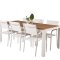 Bois zestaw ogrodowy stł 90x205cm i 6 krzesło Santorini biały, naturalny. 