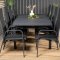 Marbella Ensemble table et chaises de jardin, table 100x160/240cm et 8 chaises Copacabana, noir. 