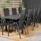 Marbella Ensemble table et chaises de jardin, table 100x160/240cm et 8 chaises Copacabana, noir. 