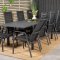 Marbella Ensemble table et chaises de jardin, table 100x160/240cm et 8 chaises Copacabana, noir. 