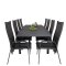 Marbella Ensemble table et chaises de jardin, table 100x160/240cm et 8 chaises Copacabana, noir. 