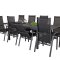 Marbella Ensemble table et chaises de jardin, table 100x160/240cm et 8 chaises Copacabana, noir. 