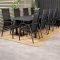 Marbella Ensemble table et chaises de jardin, table 100x160/240cm et 8 chaises Copacabana, noir. 