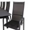 Marbella Ensemble table et chaises de jardin, table 100x160/240cm et 8 chaises Copacabana, noir. 
