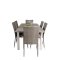 Albany hagesett bord 90x152/210cm og 6 stoler Anna gr�, gr�hvit.