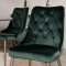 Estelle106BLBR spisebordsst spisebord sort, marmor og 4 Velvet Deluxe stole velour grn, messing dekor.