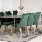 Dipp180x90BLBR spisebordsst spisebord sort og 6 Velvet Deluxe stole velour grn, messing dekor.