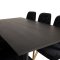 Dipp180x90BLBR matgrupp matbord svart och 6 Velvet Deluxe matstola velour svart, mssing dekor.