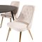 Dipp115BLBR matgrupp matbord svart och 4 Velvet Deluxe matstola velour beige, mssing dekor.