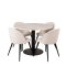 Estelle106WHBL matgrupp  vit, marmor och 4 Velvet matstola sammet beige, svart.