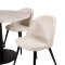 Estelle106WHBL matgrupp  vit, marmor och 4 Velvet matstola sammet beige, svart.