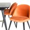 Gold Essgruppe Esstisch Ausziehbarer Tisch Länge cm 180 / 220 schwarz und 6 Velvet Esszimmerstühle Velour orange, schwarz.