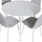 Plaza Essgruppe Tisch weiß und 4 Polar Stühle grau.