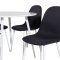PlazaWHWH100 spisebordsst spisebord hvid og 4 Polar stole sort, hvid.