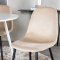 PlazaWHWH100 Essgruppe Esstisch weiß und 4 Polar Esszimmerstühle Velour beige.