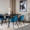 SilarBLExt Essgruppe Esstisch Ausziehbarer Tisch L&auml;nge cm 120 / 160 schwarz und 4 Velvet Esszimmerst&uuml;hle Velour blau, schwarz.