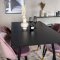 SilarBLExt spisegruppe spisebord uttrekksbord lengde cm 120 / 160 svart og 4 Velvet spisestuestoler velour rosa, svart, messing dekor.
