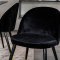 SilarBLExt Essgruppe Esstisch Ausziehbarer Tisch Länge cm 120 / 160 schwarz und 4 Velvet Esszimmerstühle Velour schwarz, Messing dekor.