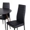 PlazaBLWA100 Essgruppe Esstisch schwarz und 4 Slim High Back Esszimmersthle PU Kunstleder schwarz.