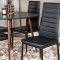 PlazaBLWA100 Essgruppe Esstisch schwarz und 4 Slim High Back Esszimmersthle PU Kunstleder schwarz.