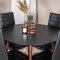 PlazaBLWA100 Essgruppe Esstisch schwarz und 4 Slim High Back Esszimmersthle PU Kunstleder schwarz.
