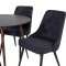 PlazaBLWA100 Essgruppe Esstisch schwarz und 4 Velvet Deluxe Esszimmerstühle schwarz.