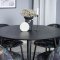 Dipp115BLBR spisegruppe spisebord svart og 4 Velvet spisestuestoler velour blomstret.