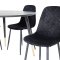 Dipp115BLBR matgrupp matbord svart och 4 Polar Diamond matstola velour svart.