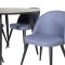 Dipp115BLBL spisegruppe spisebord svart og 4 Velvet spisestuestoler bl.