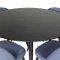 Dipp115BLBL spisegruppe spisebord svart og 4 Velvet spisestuestoler bl.