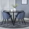 Dipp115BLBL spisegruppe spisebord svart og 4 Velvet spisestuestoler bl.