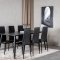 Dipp180x90BLBL matgrupp matbord svart och 6 Slim High Back matstola PU konstl�der svart.
