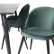 Dipp180x90BLBL matgrupp matbord svart och 6 Velvet matstola velour grn, svart.