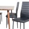 Polar180X90WNWN matgrupp matbord Valn�t dekor och 6 Slim High Back matstola PU konstl�der svart.