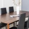 Polar180X90WNWN matgrupp matbord Valn�t dekor och 6 Slim High Back matstola PU konstl�der svart.