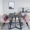 MarinaBLBL Essgruppe Esstisch schwarz und 6 Velvet Esszimmersthle Velour pink, schwarz.