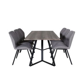 MarinaGRBL matgrupp  el trd dekor gr och 6 Gemma matstola gr.