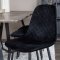 MarinaGRBL Essgruppe Esstisch El Holz dekor grau und 6 Polar Diamond Esszimmerstühle Velour schwarz.